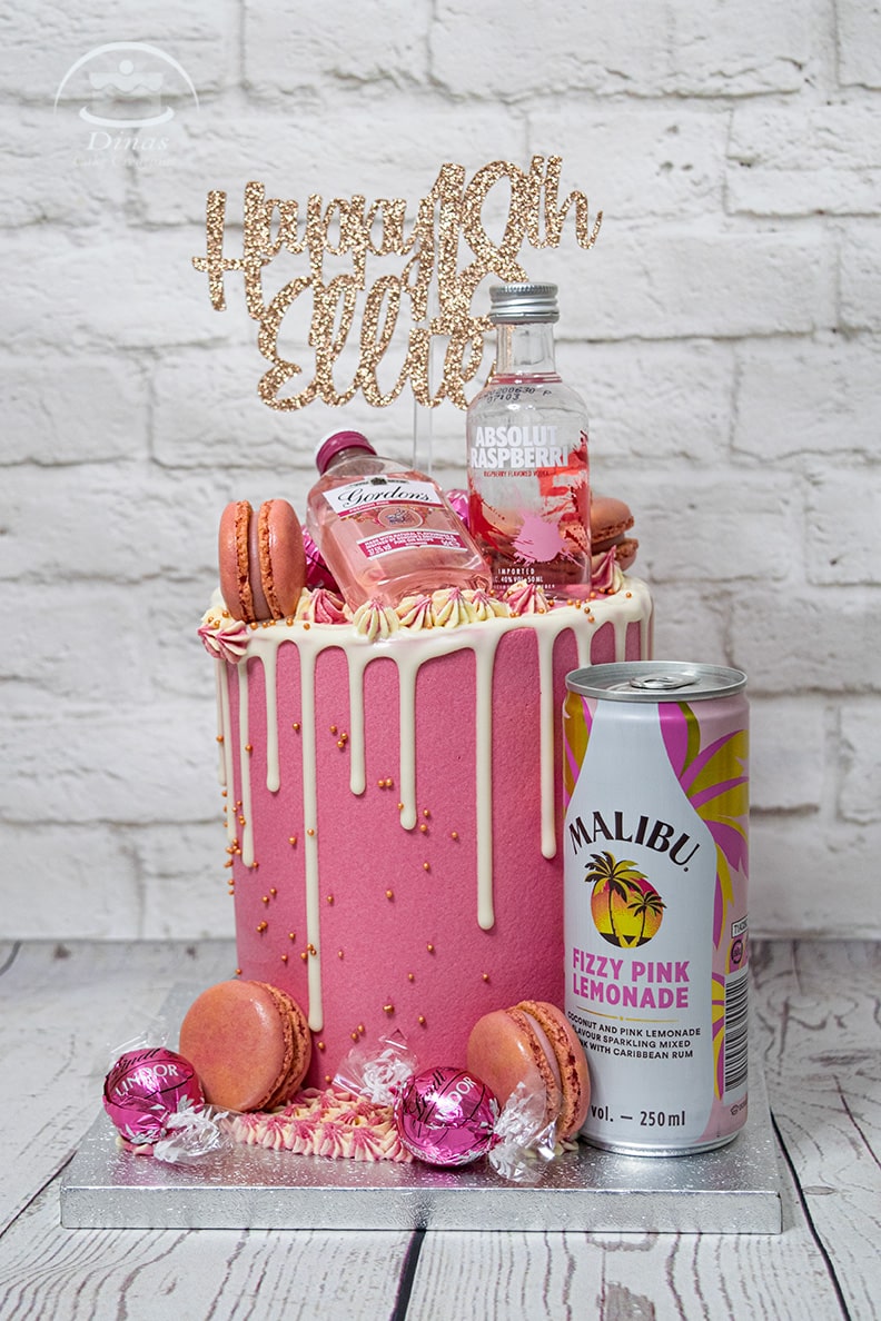 Malibu fizzy pink lemonade cake