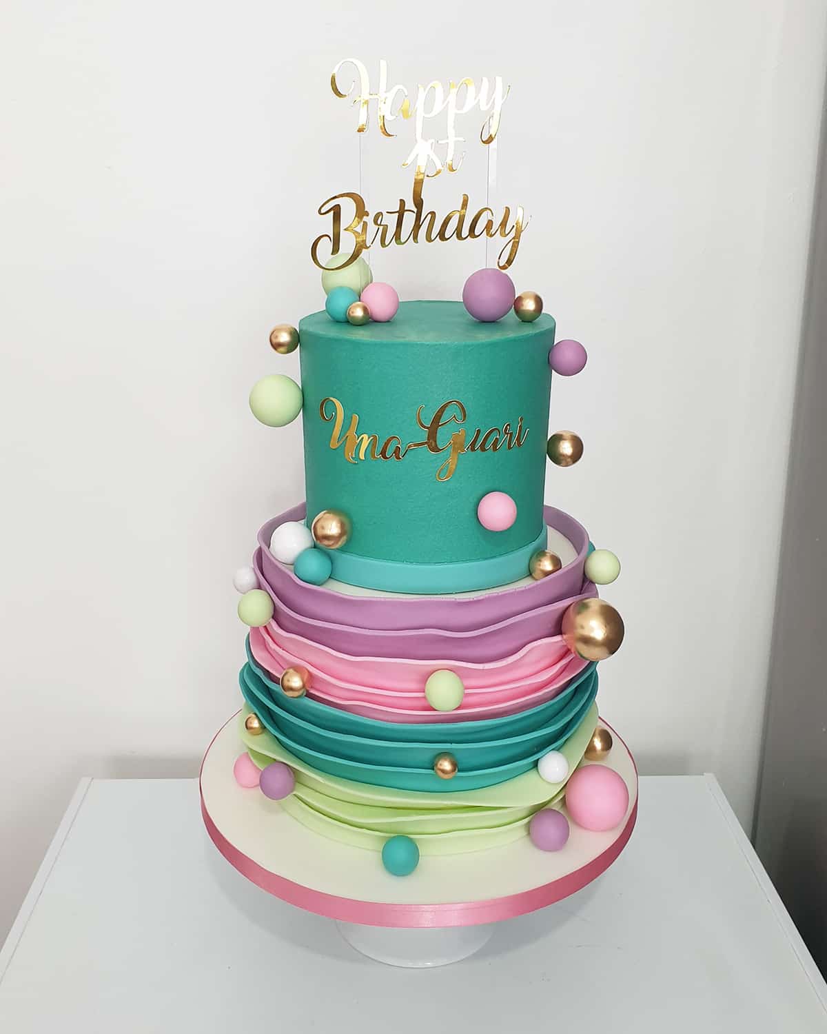 Pastel Layered Birthday Cake